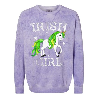 Irish  Leprechaun Unicorn St Patricks Day Colorblast Crewneck Sweatshirt