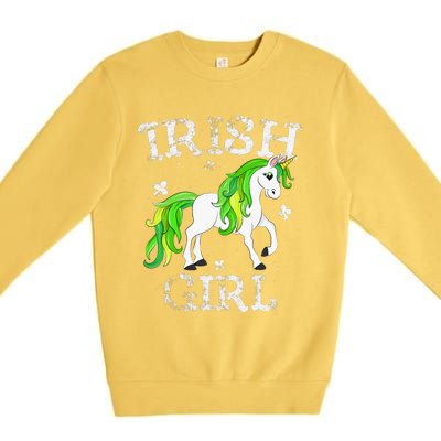 Irish  Leprechaun Unicorn St Patricks Day Premium Crewneck Sweatshirt