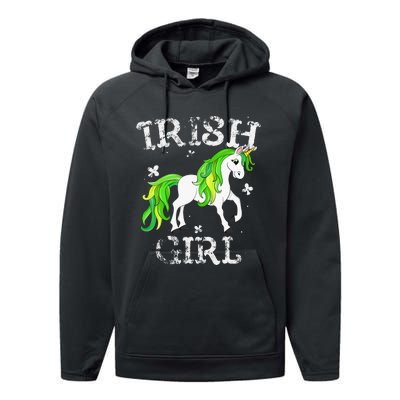 Irish  Leprechaun Unicorn St Patricks Day Performance Fleece Hoodie