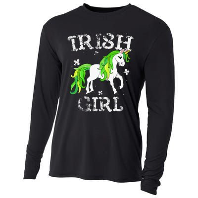 Irish  Leprechaun Unicorn St Patricks Day Cooling Performance Long Sleeve Crew