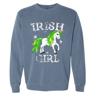 Irish  Leprechaun Unicorn St Patricks Day Garment-Dyed Sweatshirt