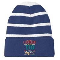 I Leveled Up To Tio New Tio Gamer Promoted To Tio Striped Beanie with Solid Band