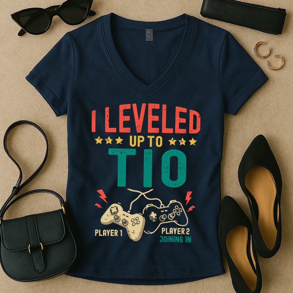 I Leveled Up To Tio New Tio Gamer Promoted To Tio Women's V-Neck T-Shirt