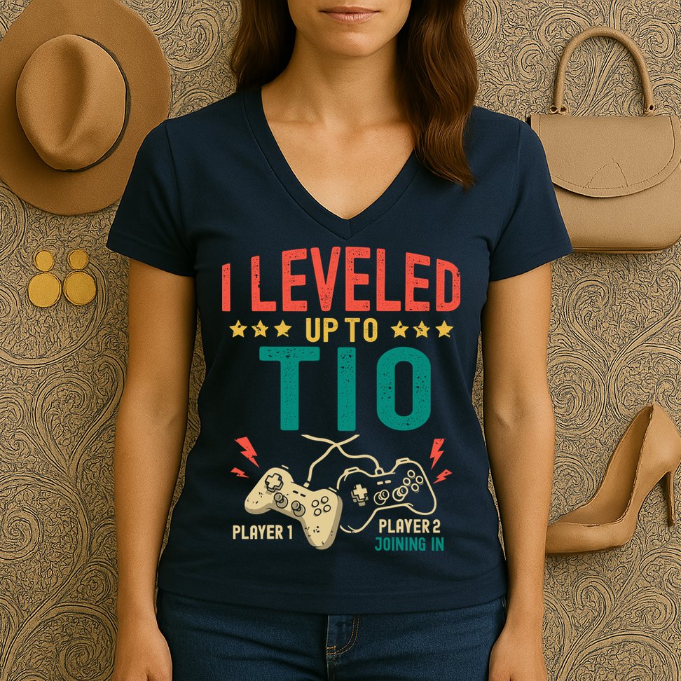 I Leveled Up To Tio New Tio Gamer Promoted To Tio Women's V-Neck T-Shirt