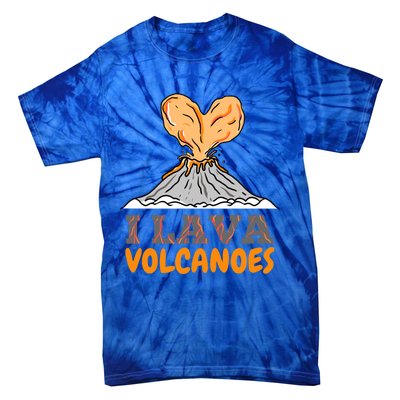 I Lava Volcanoes Geologist Valentines Day Funny Gift Tie-Dye T-Shirt