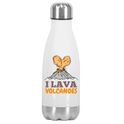 I Lava Volcanoes Geologist Valentines Day Funny Gift Stainless Steel Insulated Water Bottle