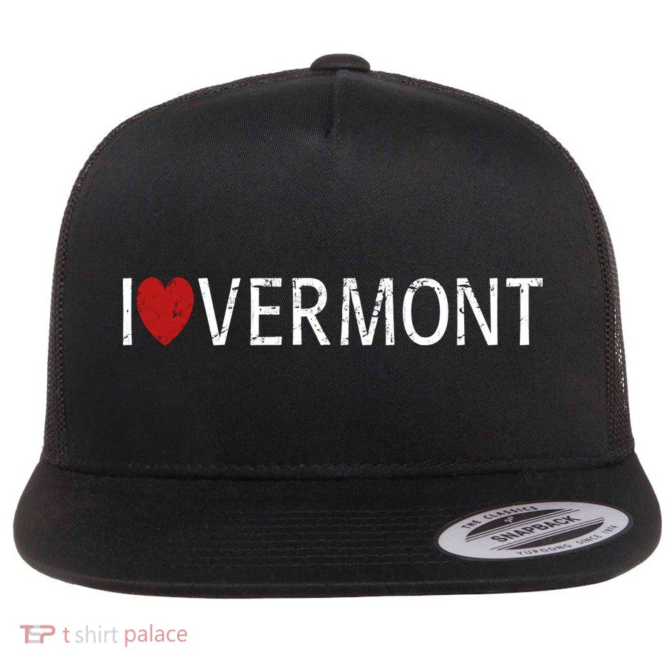 I Love Vermont Flat Bill Trucker Hat