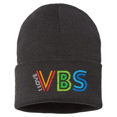 I Love Vbs Vacation Bible School Crew Church Summer Sustainable Knit Beanie