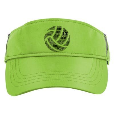 I Love Volleyball Beach Sports Players Word Art Design Great Gift Adult Drive Performance Visor