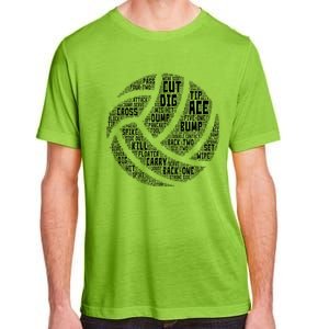 I Love Volleyball Beach Sports Players Word Art Design Great Gift Adult ChromaSoft Performance T-Shirt