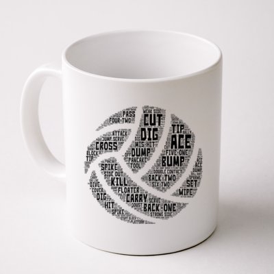 I Love Volleyball Beach Sports Players Word Art Design Great Gift Coffee Mug