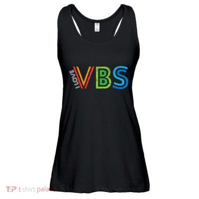 I Love Vbs Vacation Bible School Crew Church Summer Camp Ladies Essential Flowy Tank