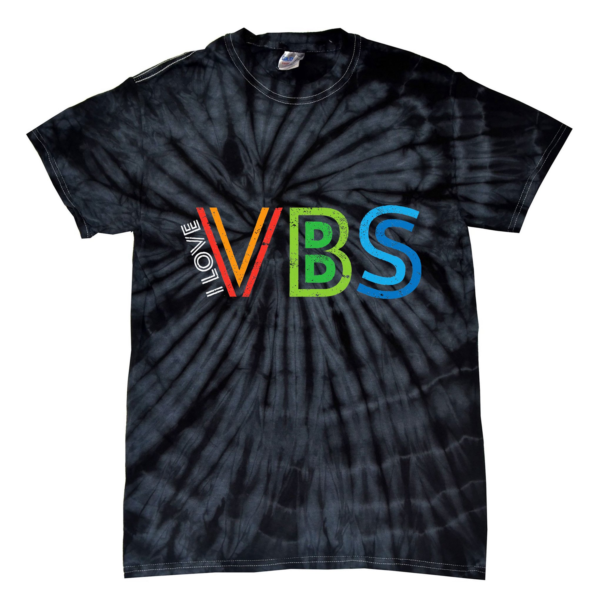 I Love Vbs Vacation Bible School Crew Church Summer Camp Tie-Dye T-Shirt