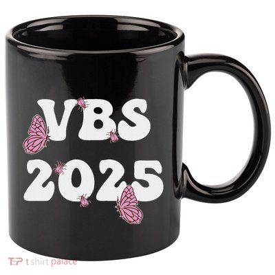 I Love Vbs 2025 Vacation Bible School Butterfly Vbs Team 11oz C Handle Ceramic Mug