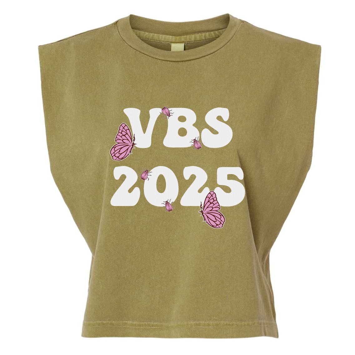 I Love Vbs 2025 Vacation Bible School Butterfly Vbs Team Garment-Dyed Women's Muscle Tee