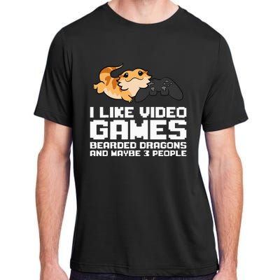 I Like Video Games Bearded Dragons And Maybe 3 People Adult ChromaSoft Performance T-Shirt