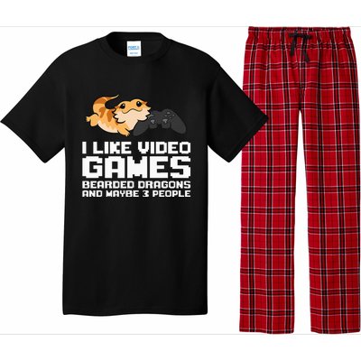 I Like Video Games Bearded Dragons And Maybe 3 People Pajama Set