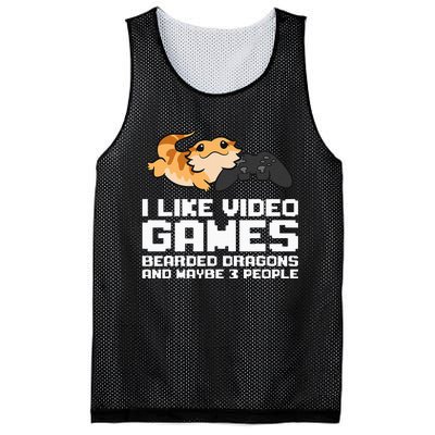 I Like Video Games Bearded Dragons And Maybe 3 People Mesh Reversible Basketball Jersey Tank