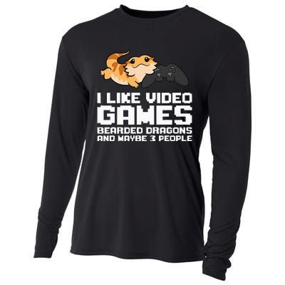 I Like Video Games Bearded Dragons And Maybe 3 People Cooling Performance Long Sleeve Crew