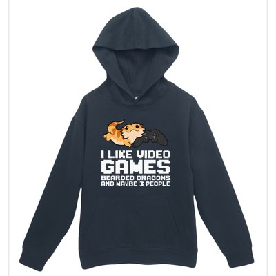 I Like Video Games Bearded Dragons And Maybe 3 People Urban Pullover Hoodie