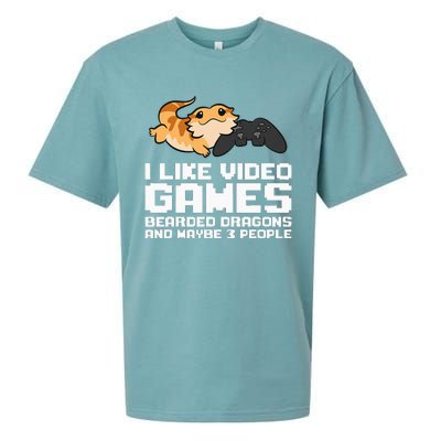 I Like Video Games Bearded Dragons And Maybe 3 People Sueded Cloud Jersey T-Shirt