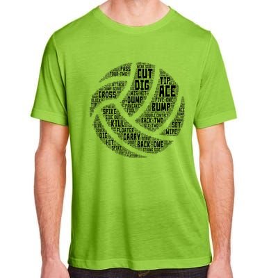 I Love Volleyball Beach Sports Players Word Art Design Gift Adult ChromaSoft Performance T-Shirt