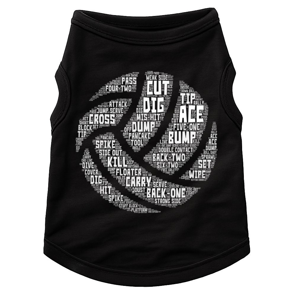 I Love Volleyball Beach Sports Players Word Art Design Gift Doggie Tank