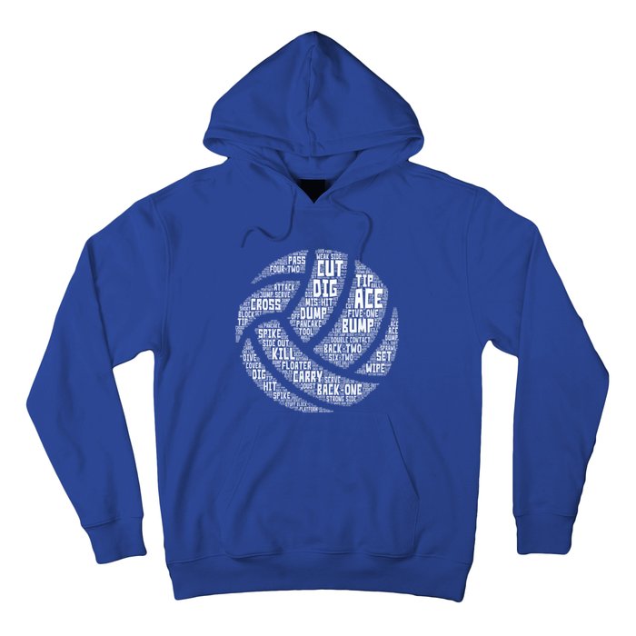 I Love Volleyball Beach Sports Players Word Art Design Gift Hoodie