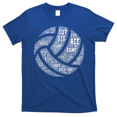 I Love Volleyball Beach Sports Players Word Art Design Gift T-Shirt
