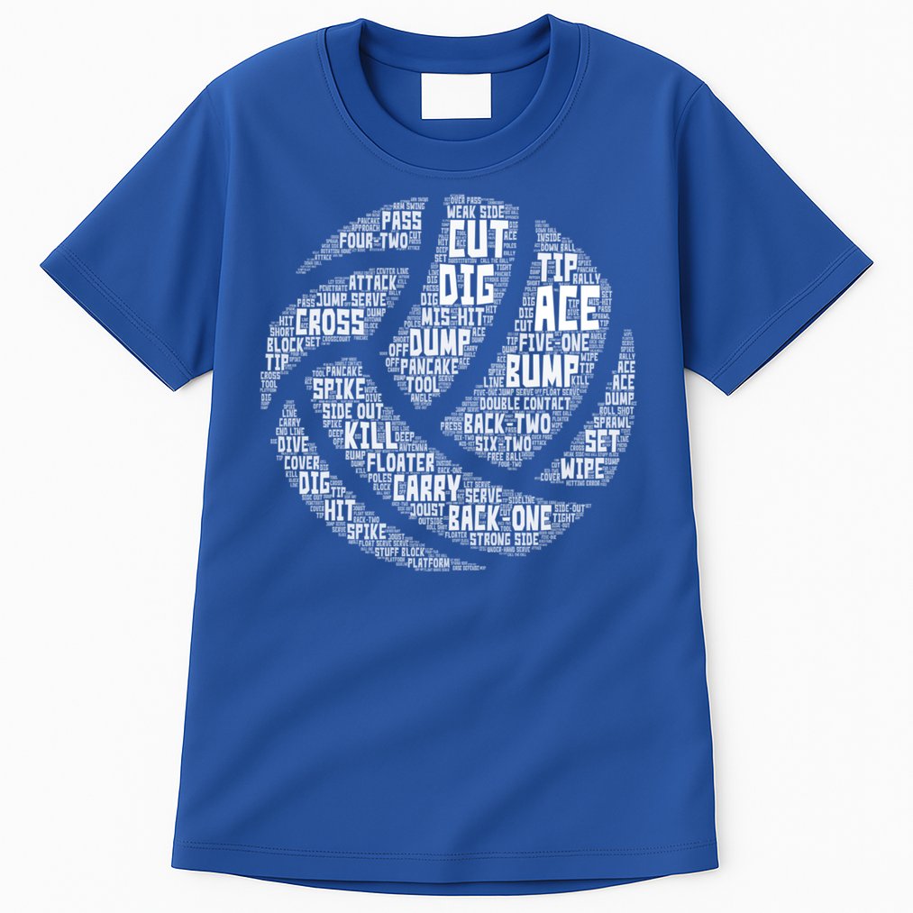 I Love Volleyball Beach Sports Players Word Art Design Gift Tall T-Shirt