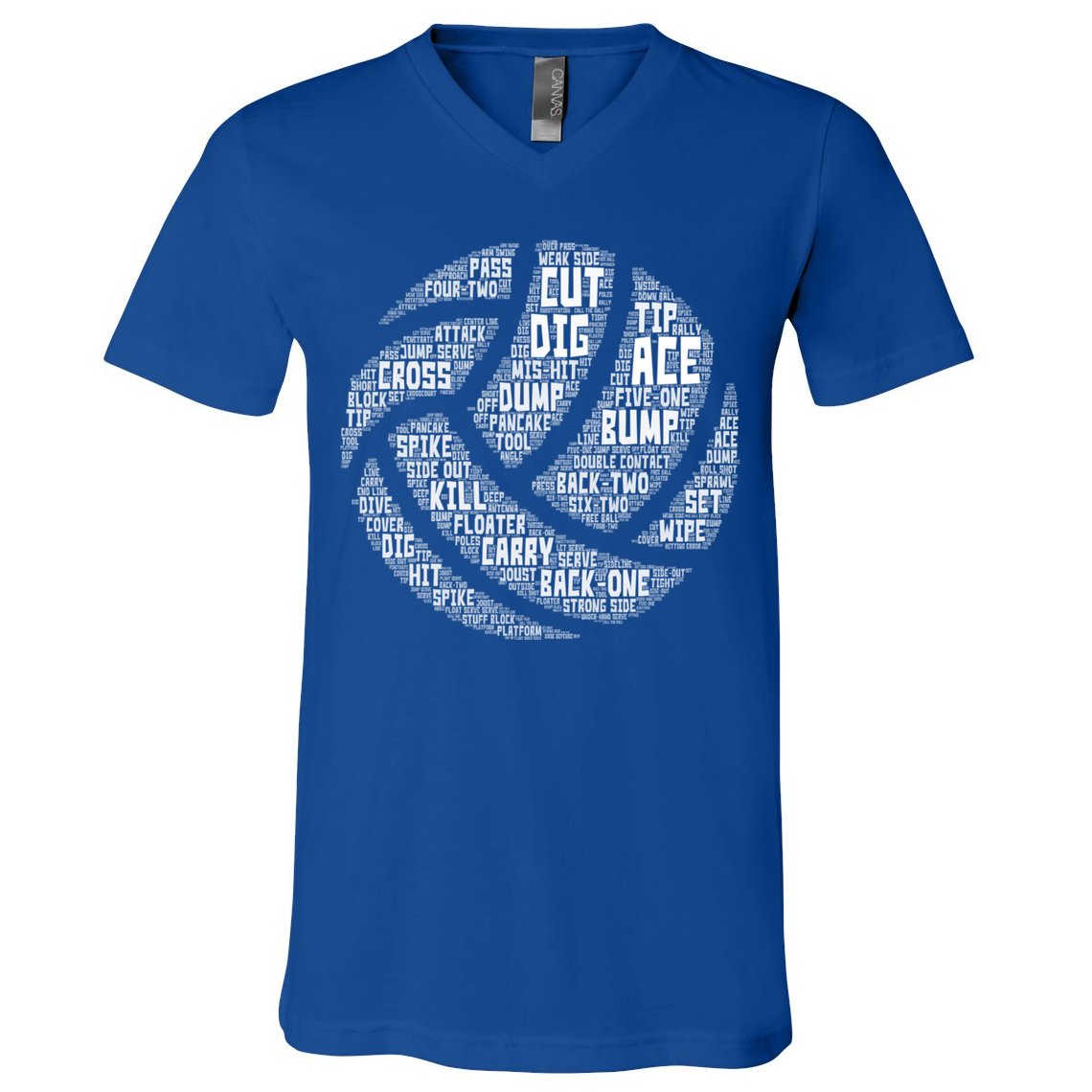I Love Volleyball Beach Sports Players Word Art Design Gift V-Neck T-Shirt