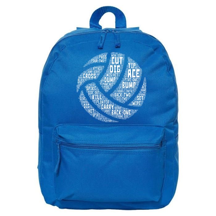 I Love Volleyball Beach Sports Players Word Art Design Gift 16 in Basic Backpack