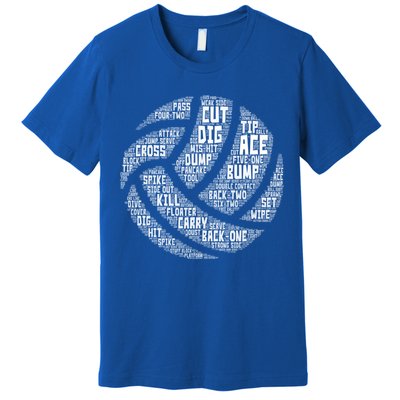 I Love Volleyball Beach Sports Players Word Art Design Gift Premium T-Shirt