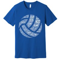 I Love Volleyball Beach Sports Players Word Art Design Gift Premium T-Shirt