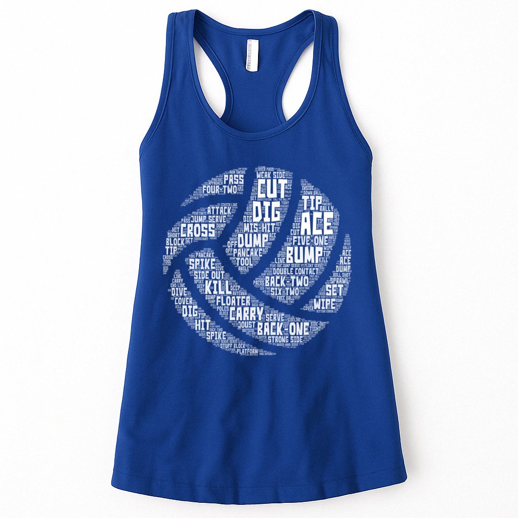 I Love Volleyball Beach Sports Players Word Art Design Gift Womens Tank Top