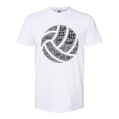 I Love Volleyball Beach Sports Players Word Art Design Gift Softstyle CVC T-Shirt