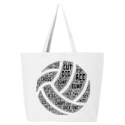 I Love Volleyball Beach Sports Players Word Art Design Gift 25L Jumbo Tote