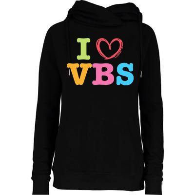 I Love Vbs I Heart Vacation Bible School Crew Bible Study Womens Funnel Neck Pullover Hood