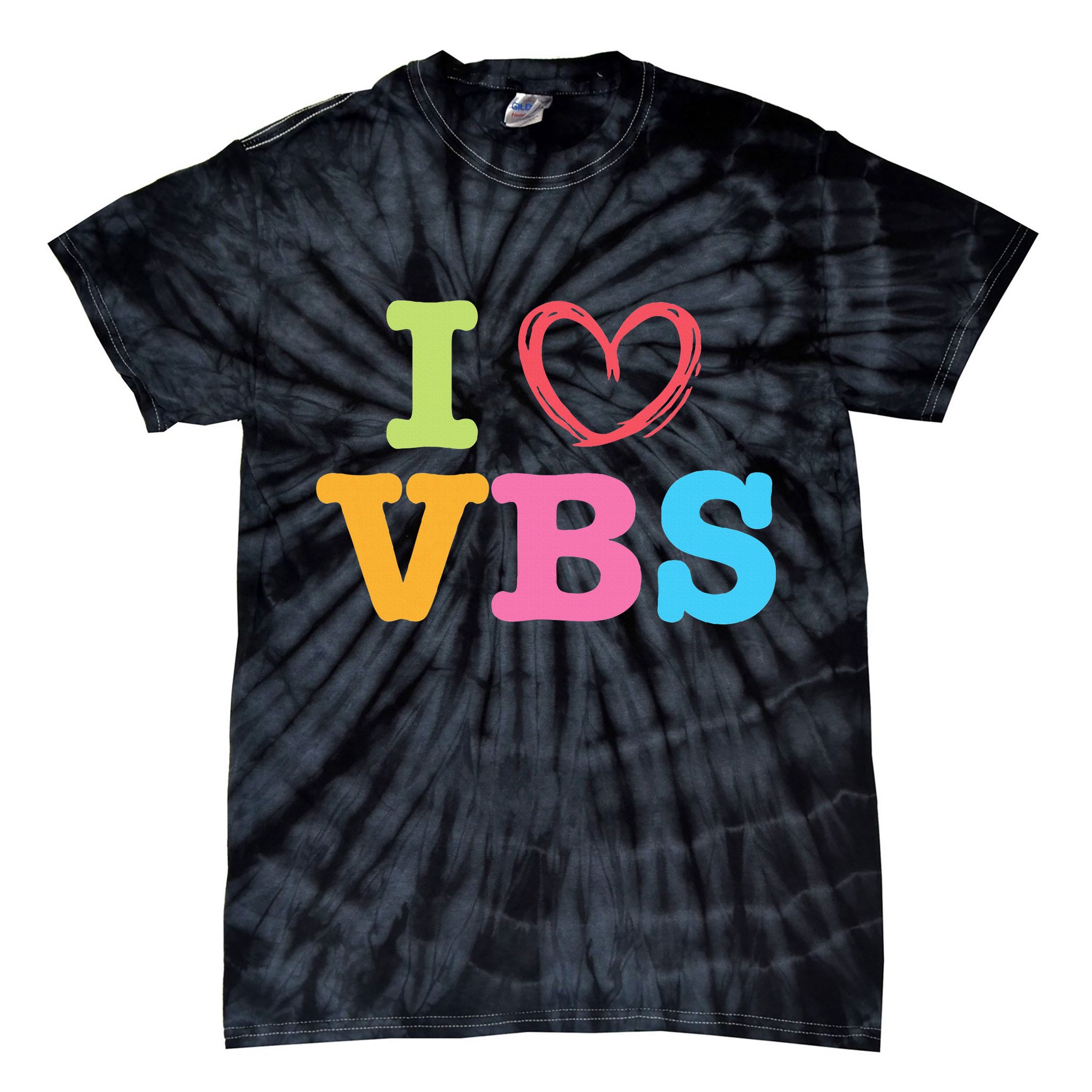 I Love Vbs I Heart Vacation Bible School Crew Bible Study Tie-Dye T-Shirt