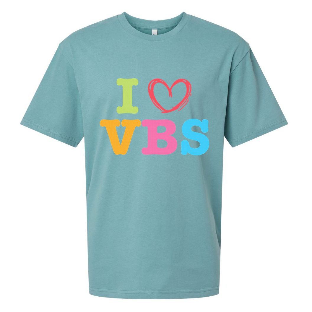 I Love Vbs I Heart Vacation Bible School Crew Bible Study Sueded Cloud Jersey T-Shirt