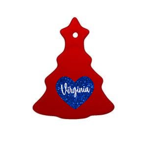 I Love Virginia Usa Heart Gift Ceramic Tree Ornament