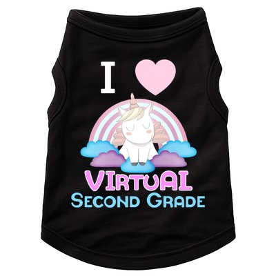 I Love Virtual Second Grade Cute Unicorn Home School Gift Doggie Tank
