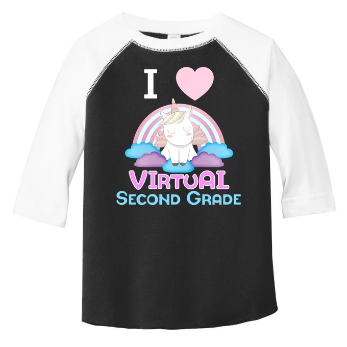 I Love Virtual Second Grade Cute Unicorn Home School Gift Toddler Fine Jersey T-Shirt