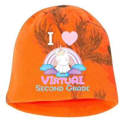 I Love Virtual Second Grade Cute Unicorn Home School Gift Kati - Camo Knit Beanie