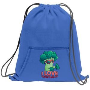 I Love Vegetables Healthy Vegetarian Protein From Plants Gift Sweatshirt Cinch Pack Bag