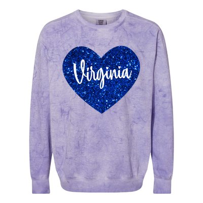 I Love Virginia Usa Heart Gift Colorblast Crewneck Sweatshirt