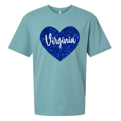 I Love Virginia Usa Heart Gift Sueded Cloud Jersey T-Shirt