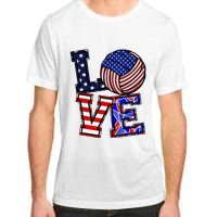 I Love Volleyball American Flag Teen Girl Adult ChromaSoft Performance T-Shirt