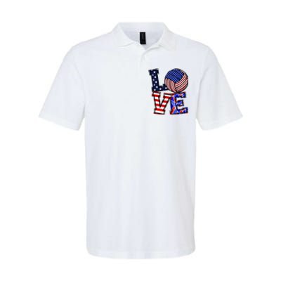 I Love Volleyball American Flag Teen Girl Softstyle Adult Sport Polo