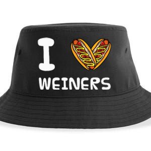 I Love Weiners Hotdogs Frankfurter Wiener Sustainable Bucket Hat